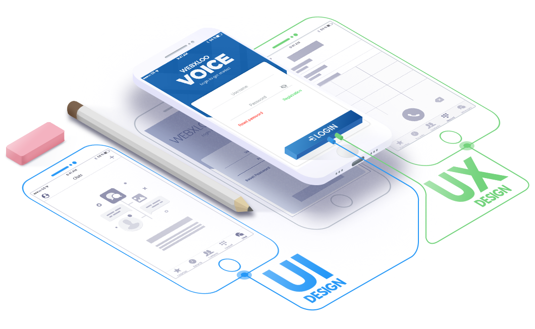 UI/UX Isometric Design Illustration